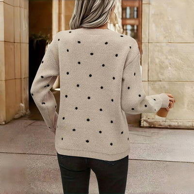 Casual Polka Dot Knit Jumper