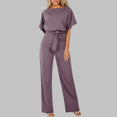 WANNON - Casual Tie Front Batwing Sleeve Jumpsuit