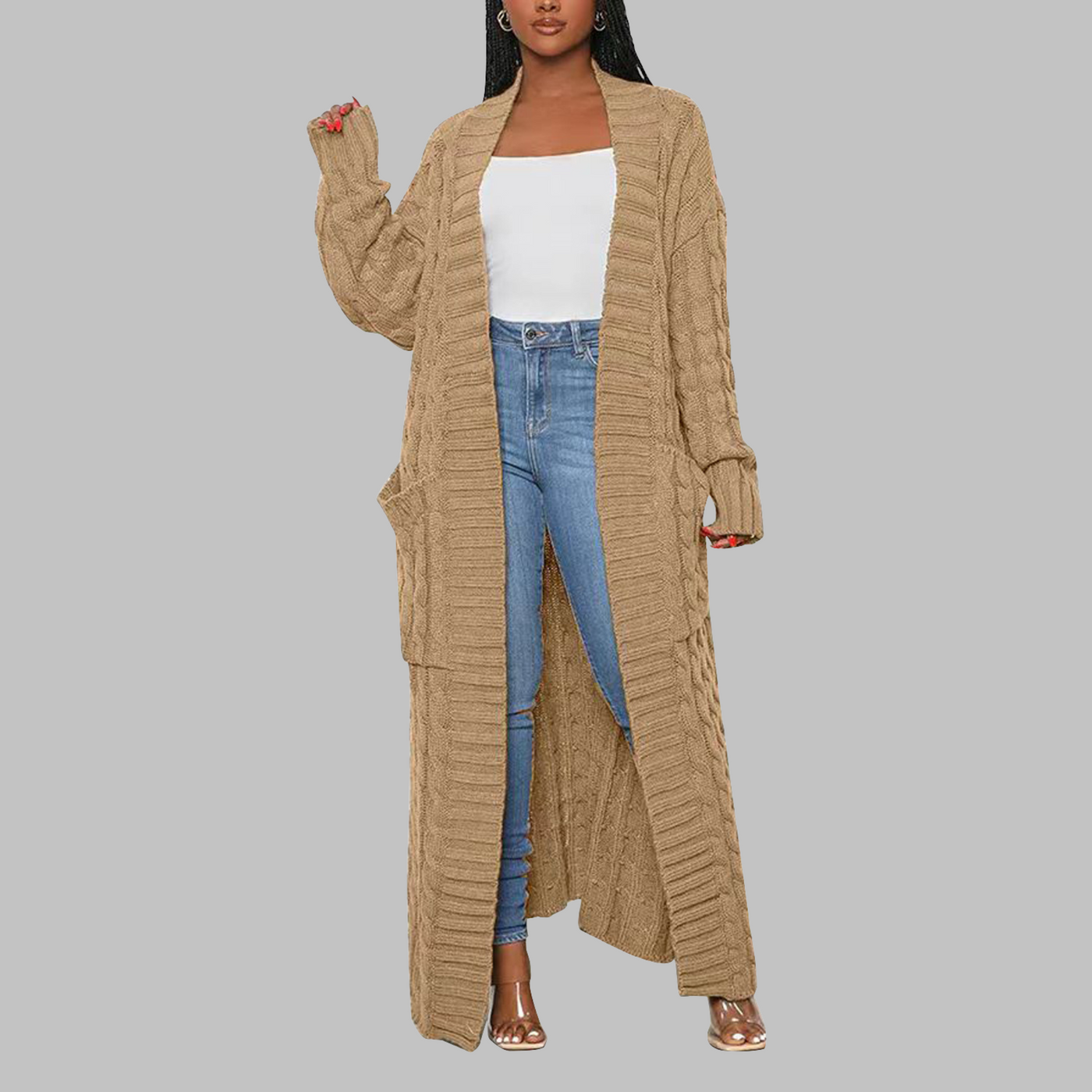 JACKIE - Casual Long-Sleeve Long Cardigan