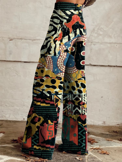 FELICITY - Artistic Print Wide-Leg Pants