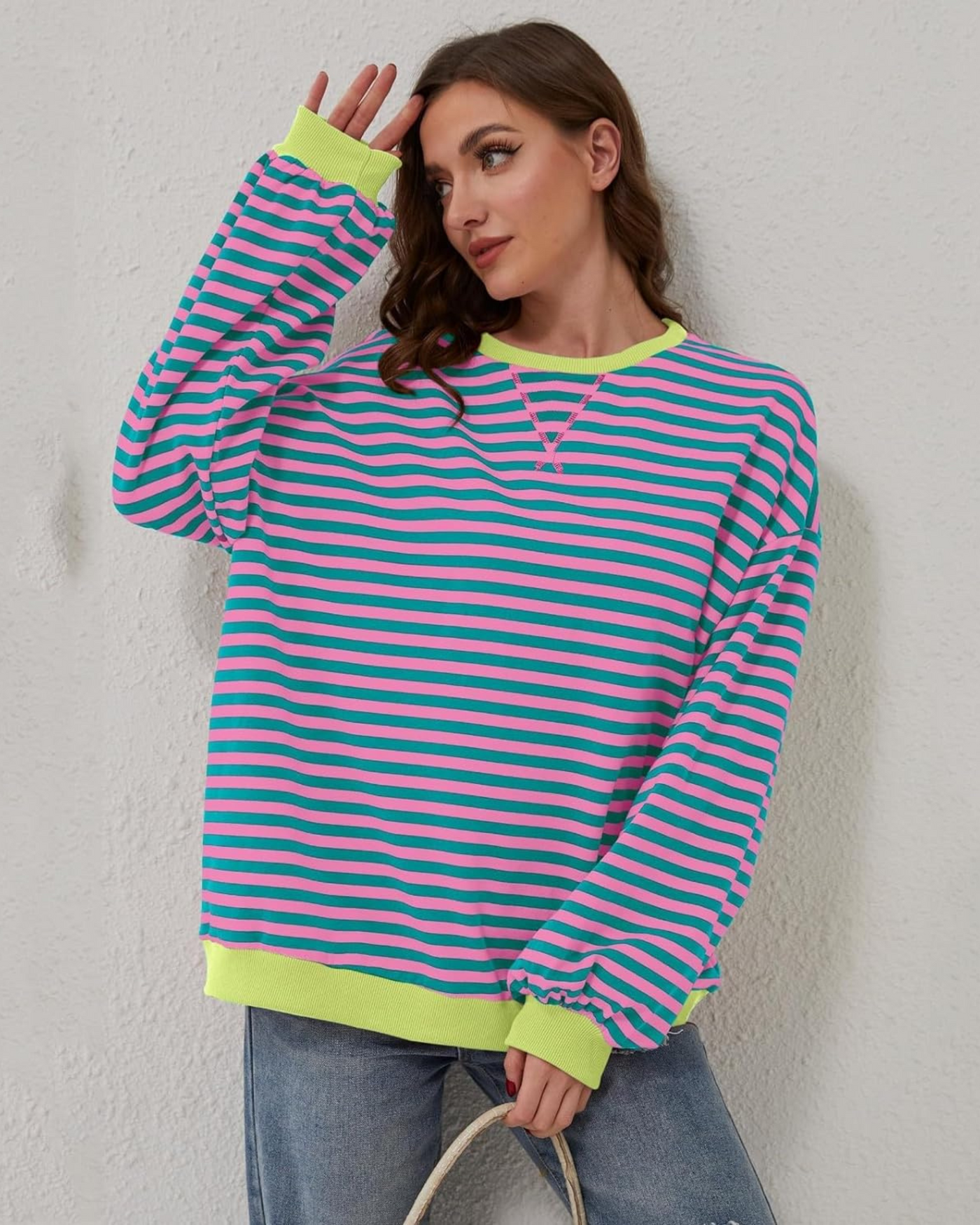 ROXANNE - Striped Oversized Sweatshirt