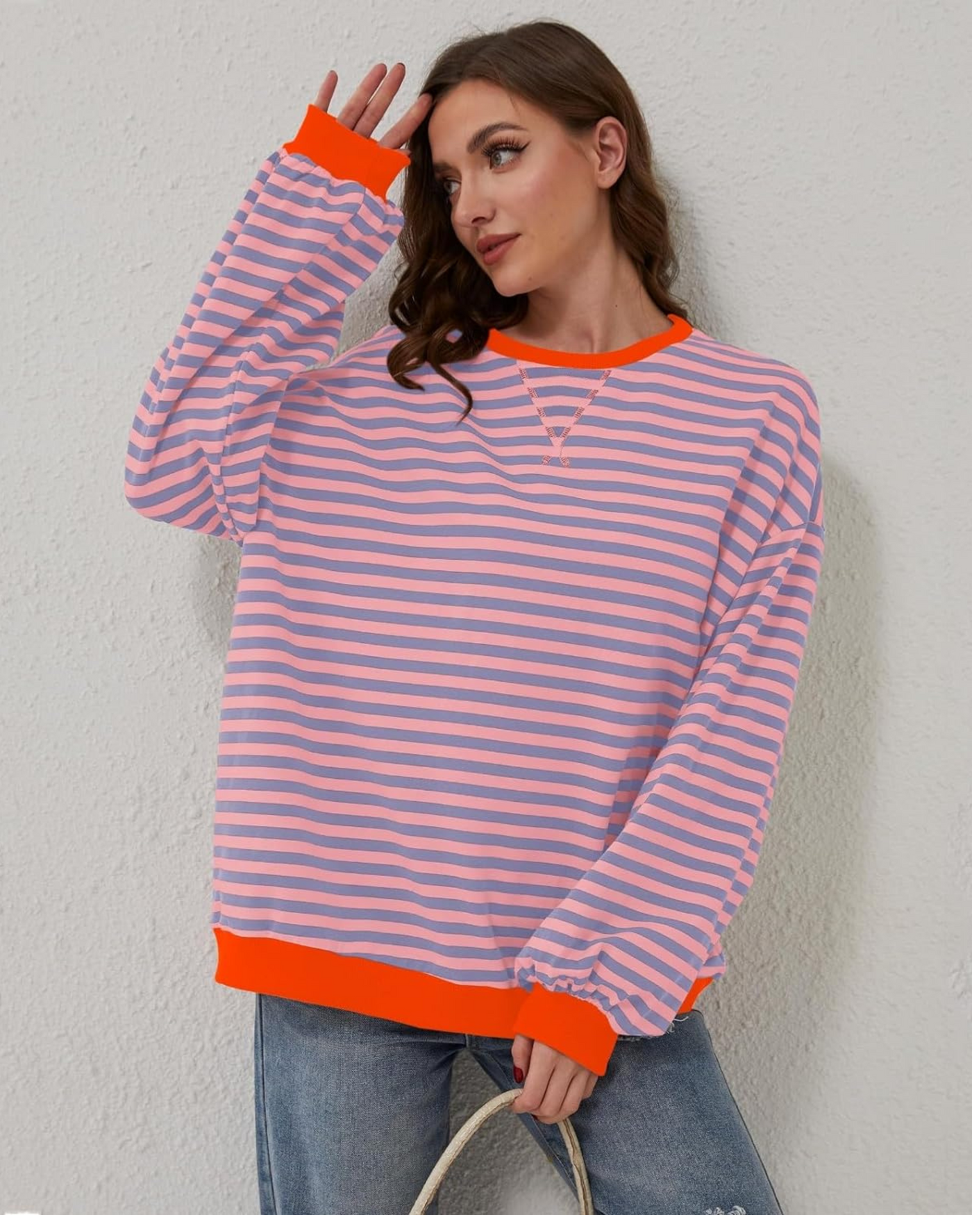 ROXANNE - Striped Oversized Sweatshirt