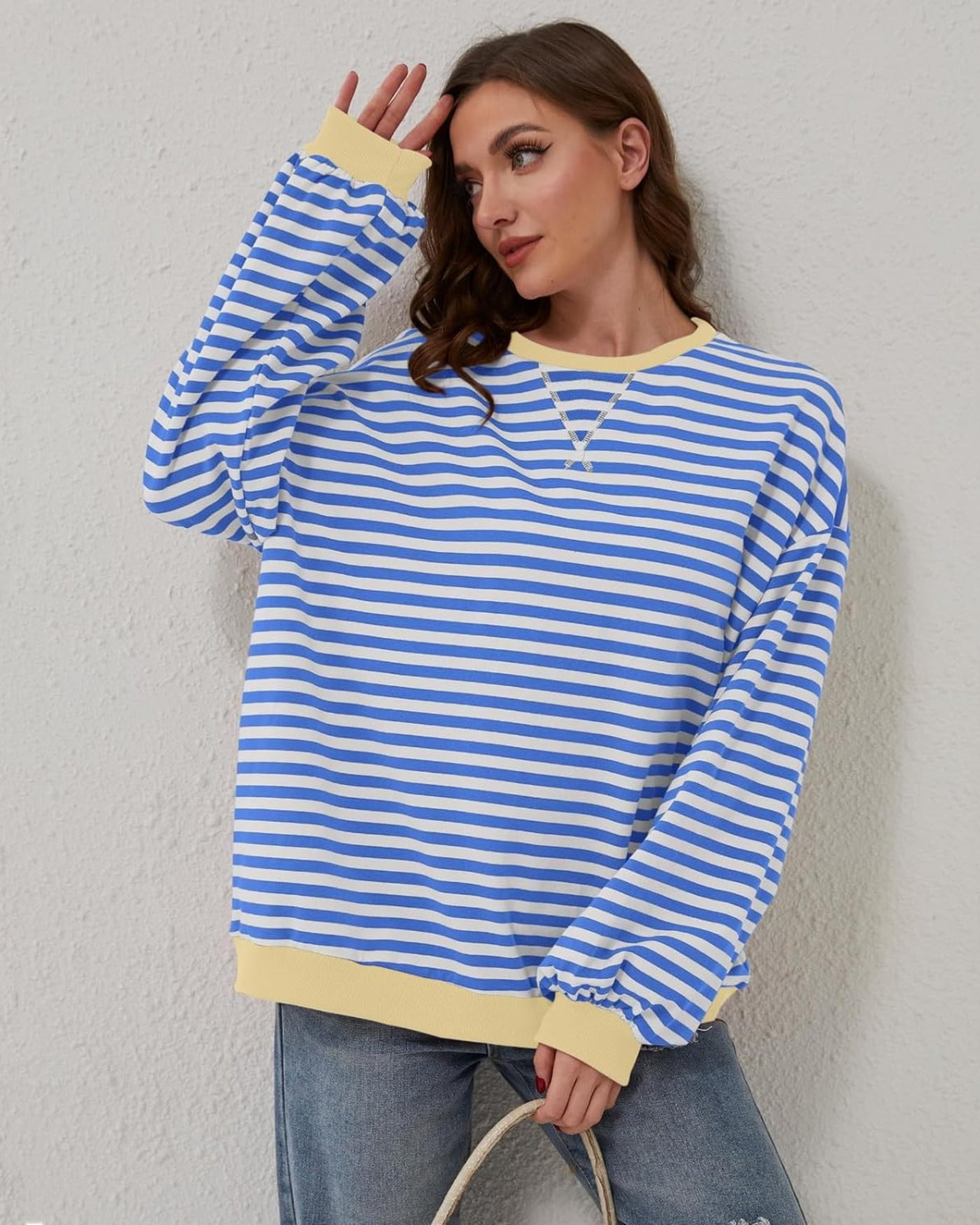 ROXANNE - Striped Oversized Sweatshirt