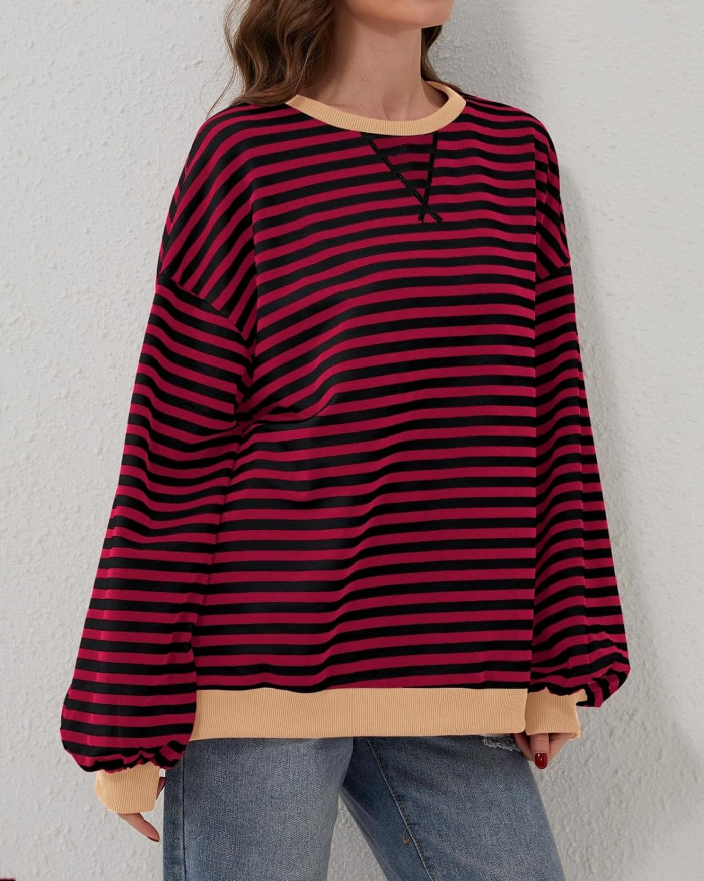ROXANNE - Striped Oversized Sweatshirt