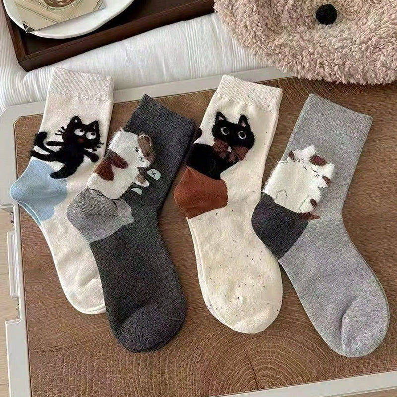 Casual Cat Print Socks