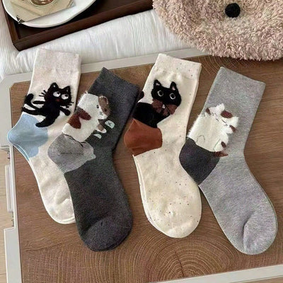 Casual Cat Print Socks