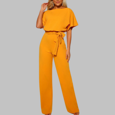 WANNON - Casual Tie Front Batwing Sleeve Jumpsuit