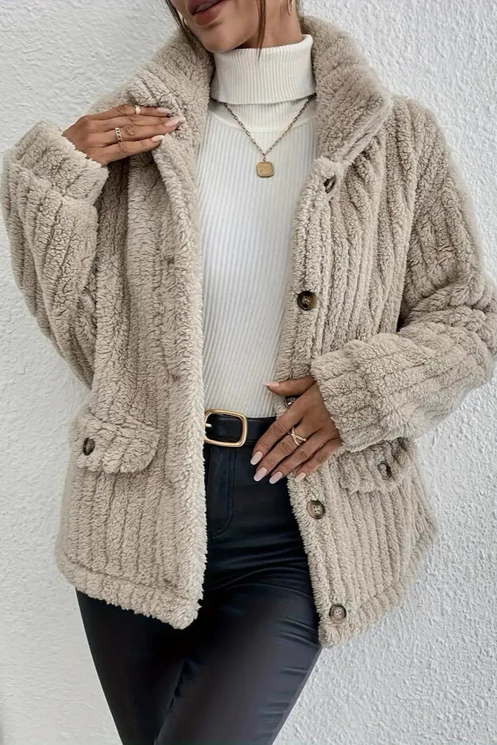 NOVA | Double-Sided Velvet Button Cardigan