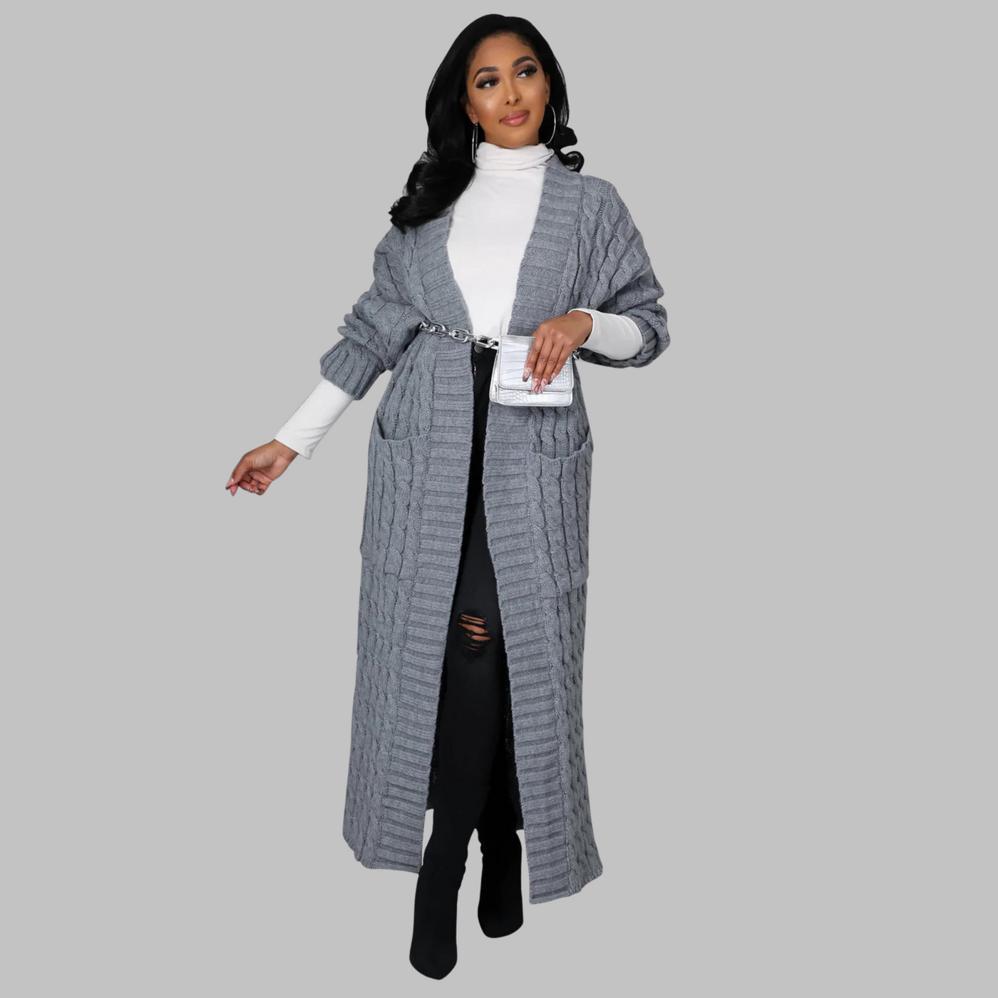 JACKIE - Casual Long-Sleeve Long Cardigan
