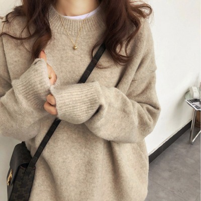 DERDI - Casual Long Sleeve Round Neck Sweater