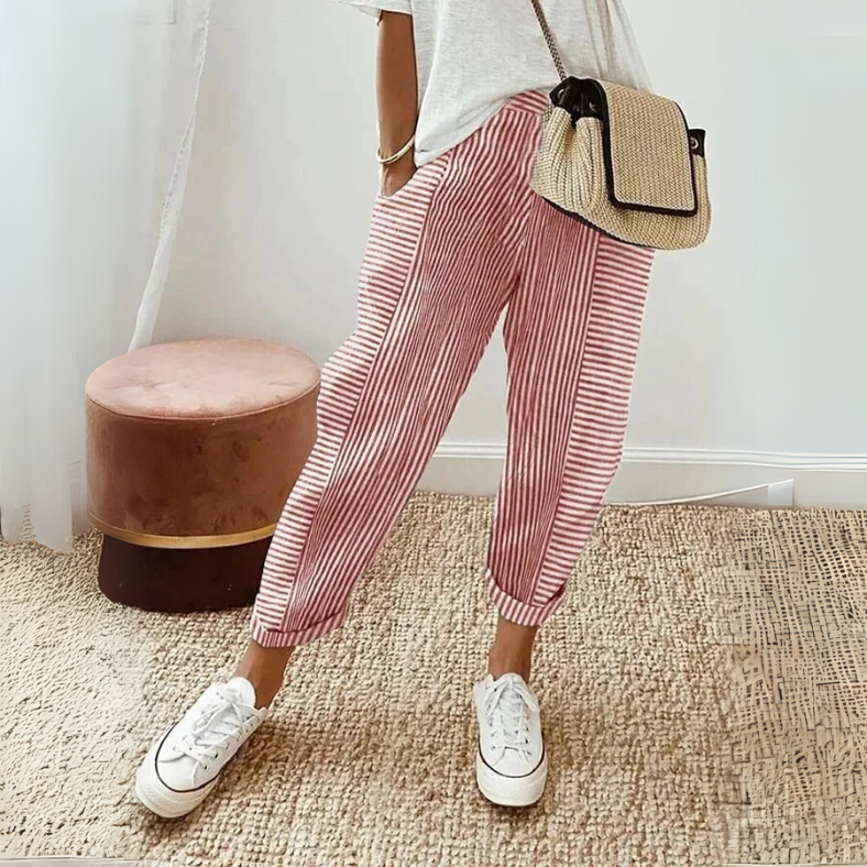 FLORIANE - Relaxed Boho Stripe Pants