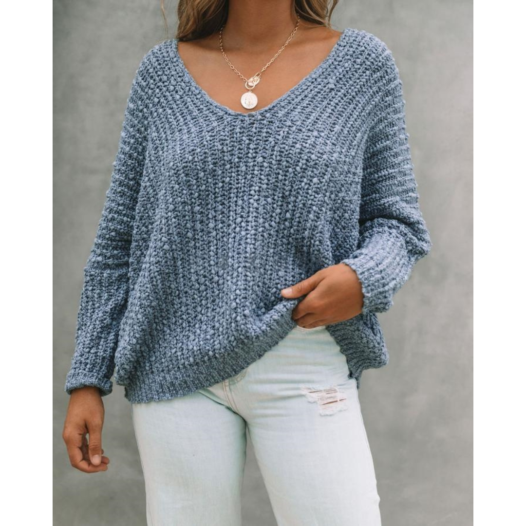 SOLEDAD – Comfy Drop Shoulder Long Sleeve Sweater