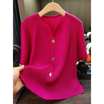 SAVARA – Lightweight Round Neck Cardigan Top