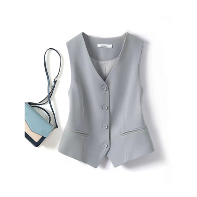 ZARINA –  Classy Sleeveless Button-Front Suit Vest