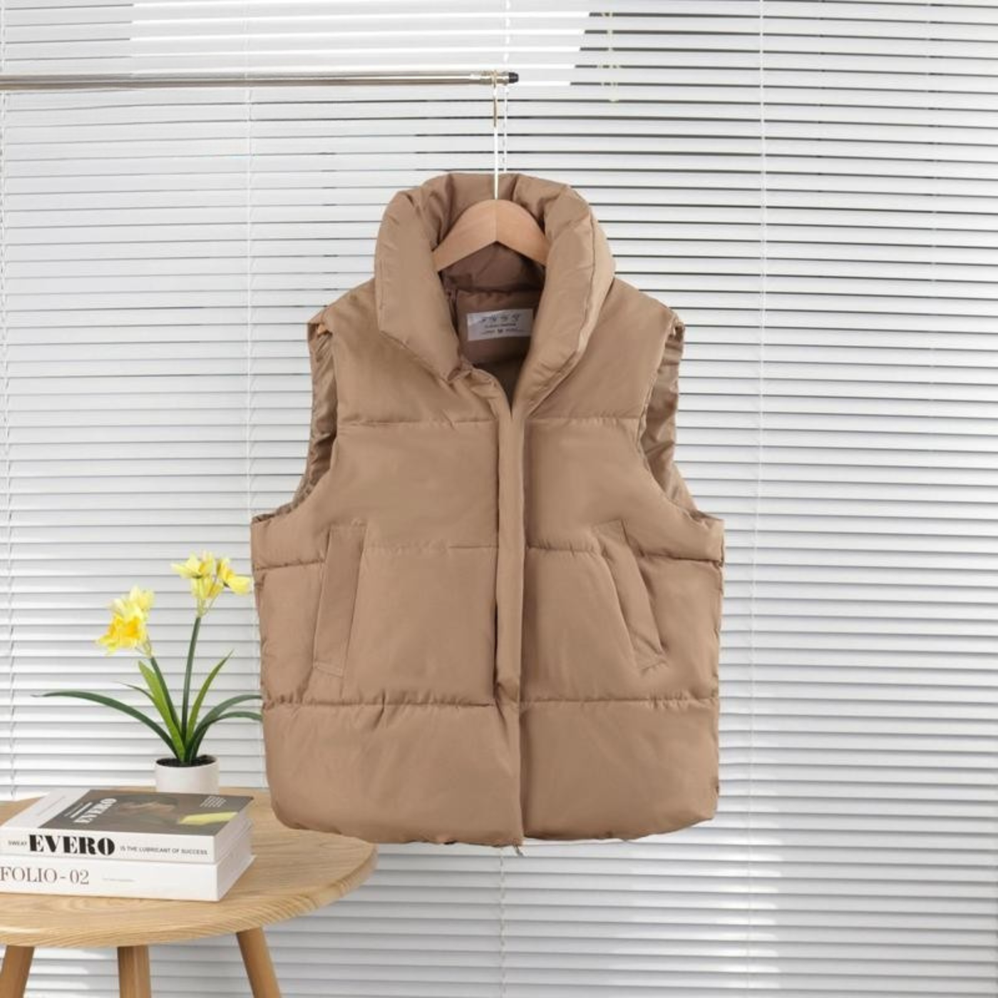ALULA - Comfy Oversized High Neck Sleeveless Puffer Jacket