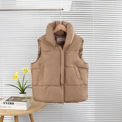 ALULA - Comfy Oversized High Neck Sleeveless Puffer Jacket