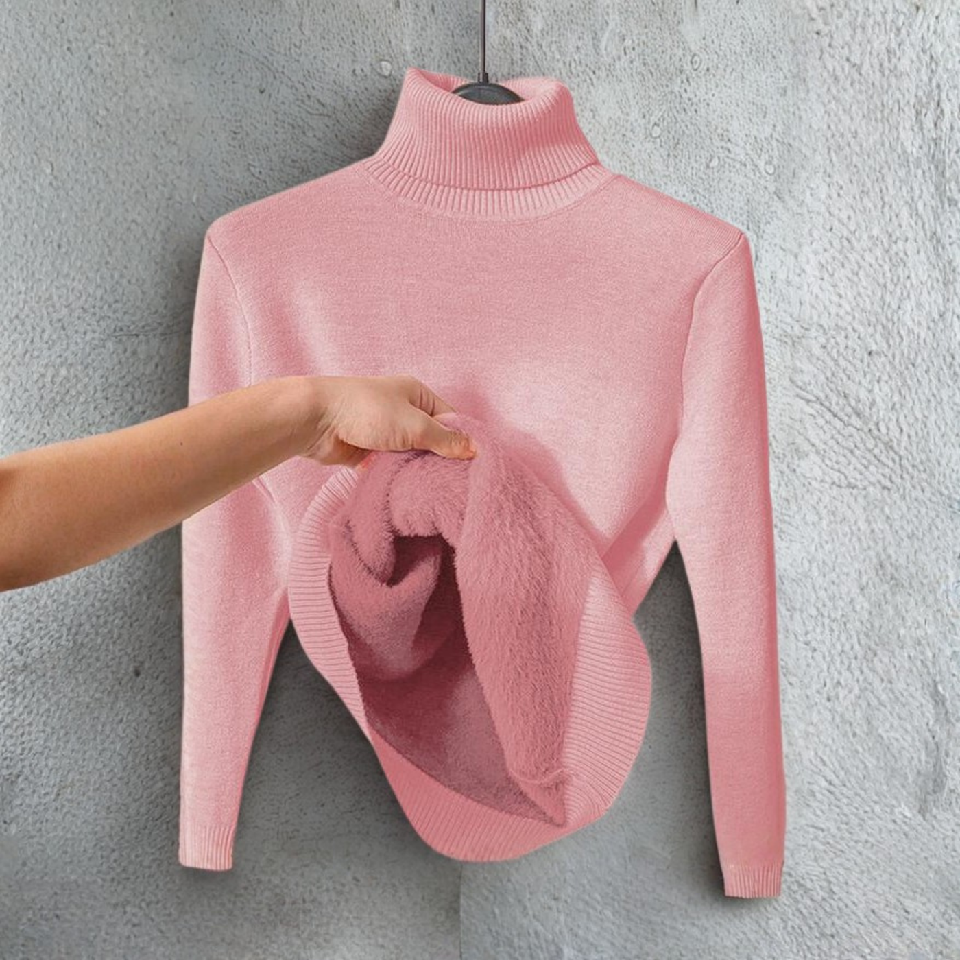 CLEO - Cozy Plain Turtle Neck Long Sleeve Sweater