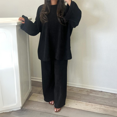 UNI - Casual Loose Top and Wide Leg Pants Set