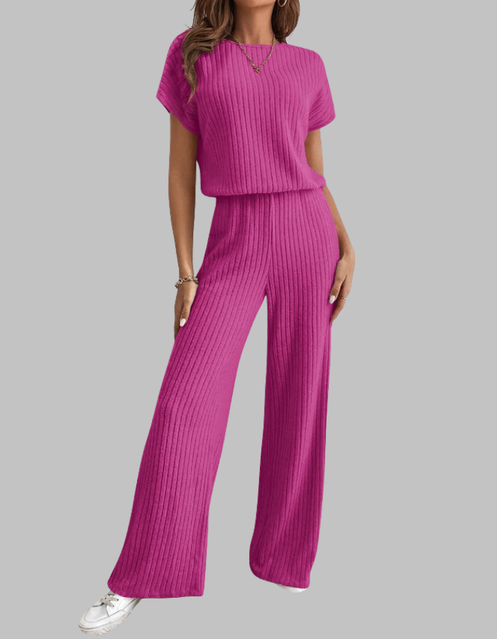 MAGGIE - Casual Short Sleeve Top and Pants Set