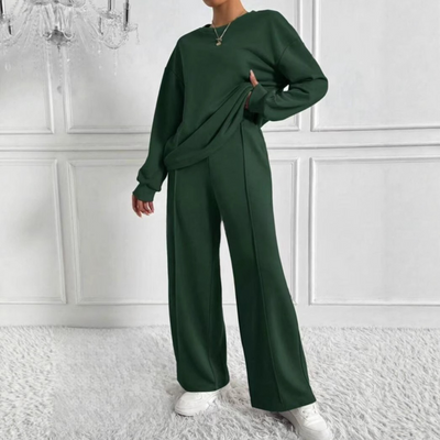TINIDOR - Casual Long Sleeve Sweatshirt and High Waist Pants Set