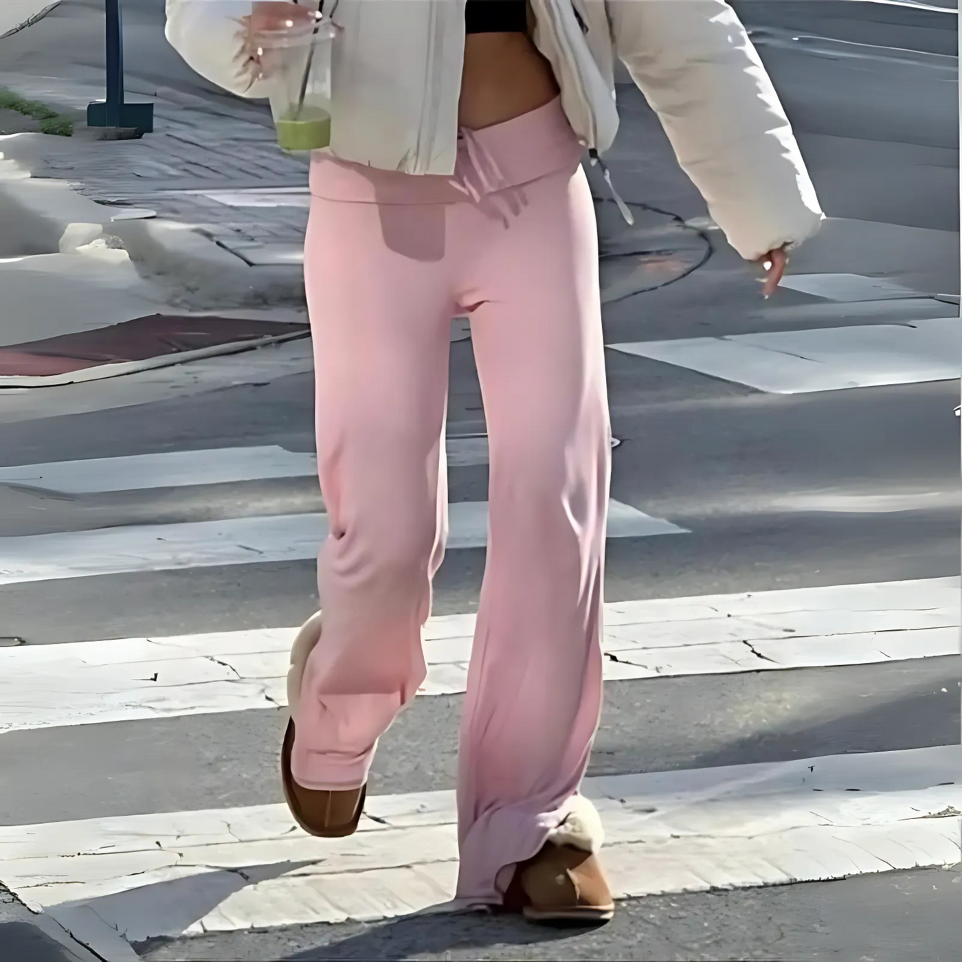 SANDOK - Casual Drawstring Straight Leg Pants