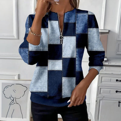 Casual Checkered Sweatshirt