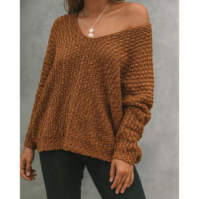SOLEDAD – Comfy Drop Shoulder Long Sleeve Sweater