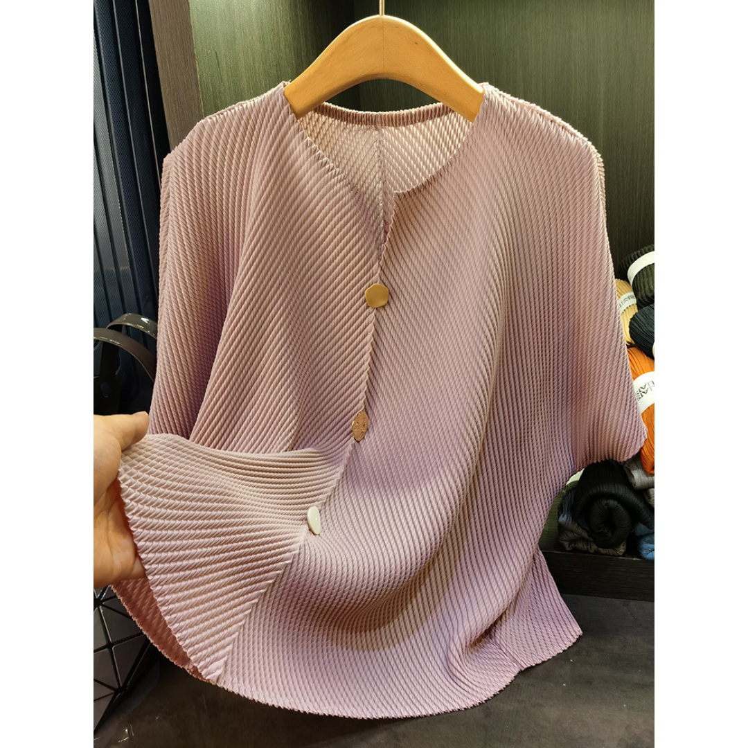 SAVARA – Lightweight Round Neck Cardigan Top