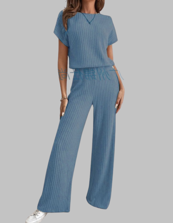 MAGGIE - Casual Short Sleeve Top and Pants Set