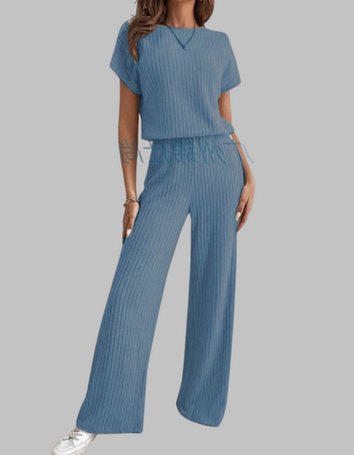 MAGGIE - Casual Short Sleeve Top and Pants Set