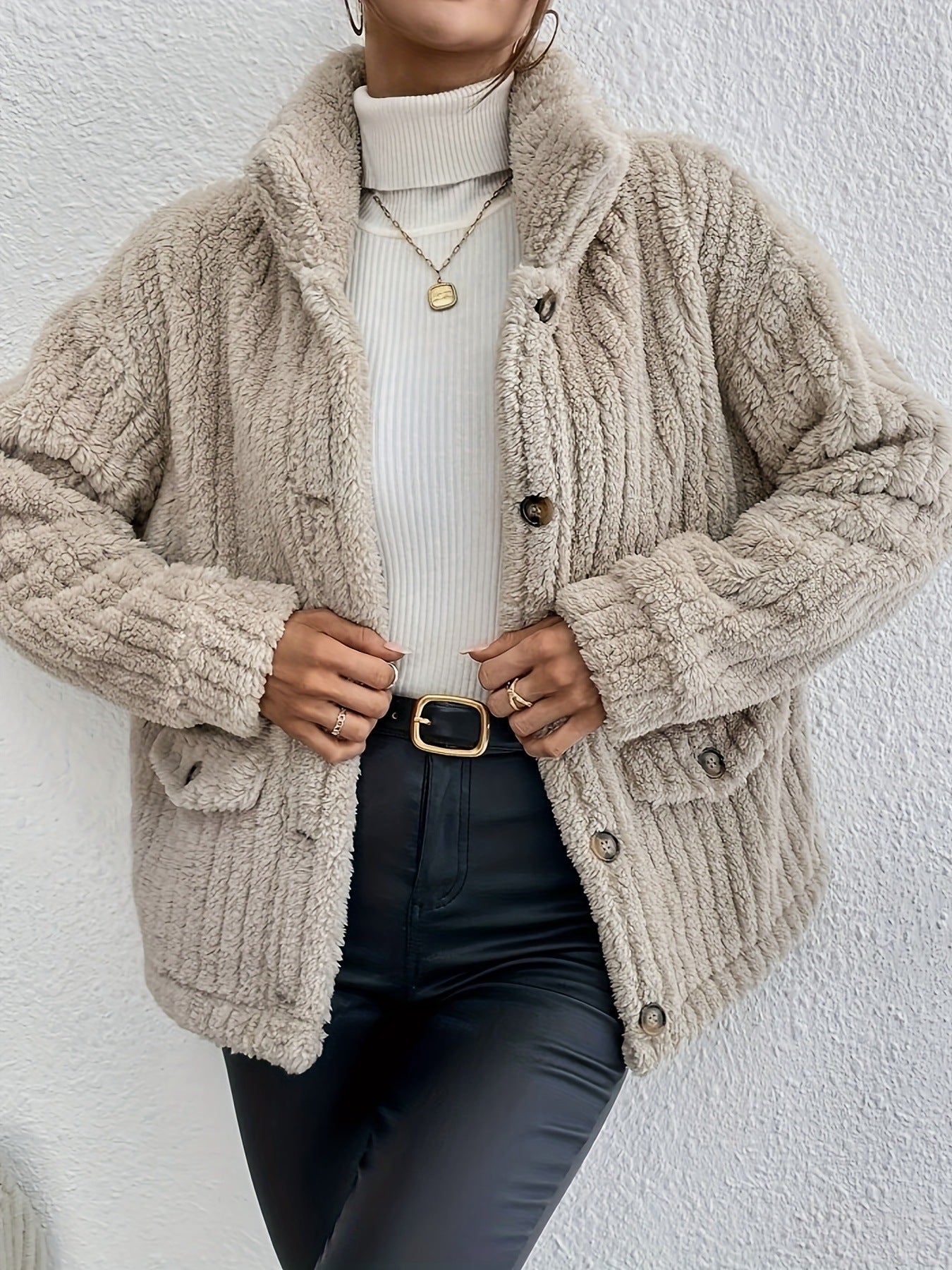 NOVA | Double-Sided Velvet Button Cardigan