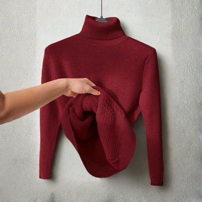 CLEO - Cozy Plain Turtle Neck Long Sleeve Sweater