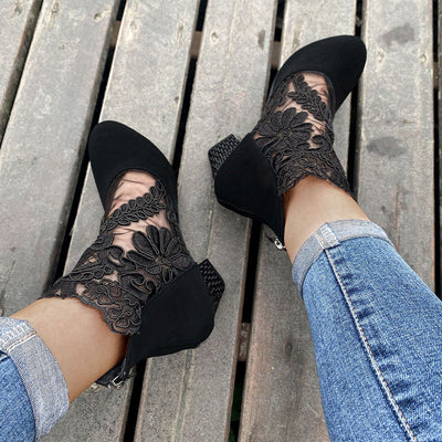 JOLIE - Chic Lace Heeled Boots