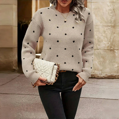 Casual Polka Dot Knit Jumper