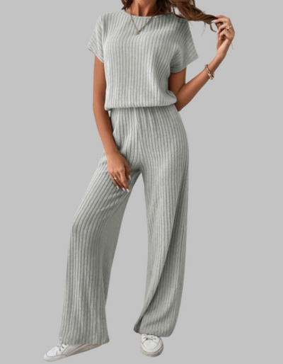 MAGGIE - Casual Short Sleeve Top and Pants Set