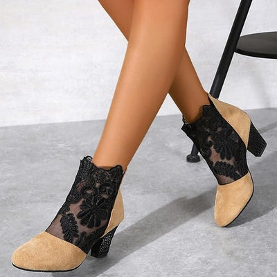 JOLIE - Chic Lace Heeled Boots