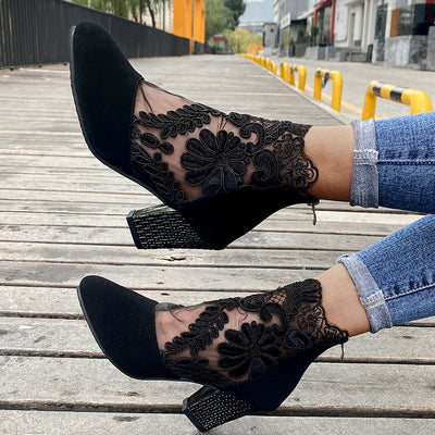 JOLIE - Chic Lace Heeled Boots