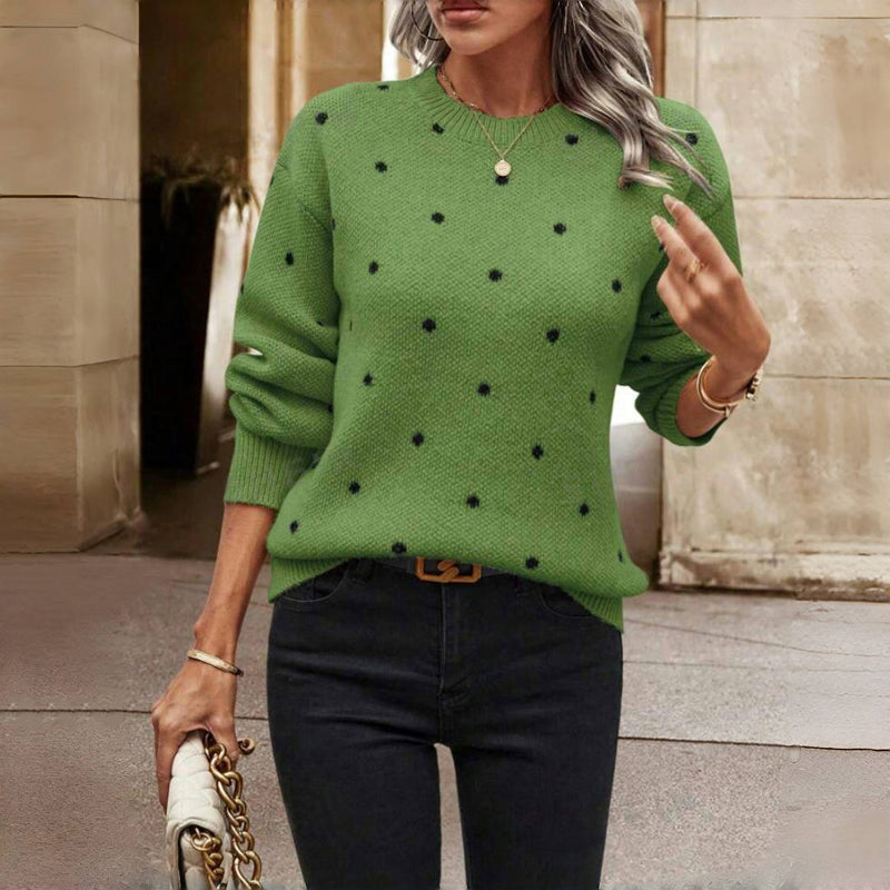 Casual Polka Dot Knit Jumper
