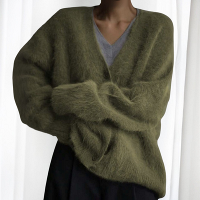 QUINCY - Comfy Button Front Drop Shoulder Cardigan