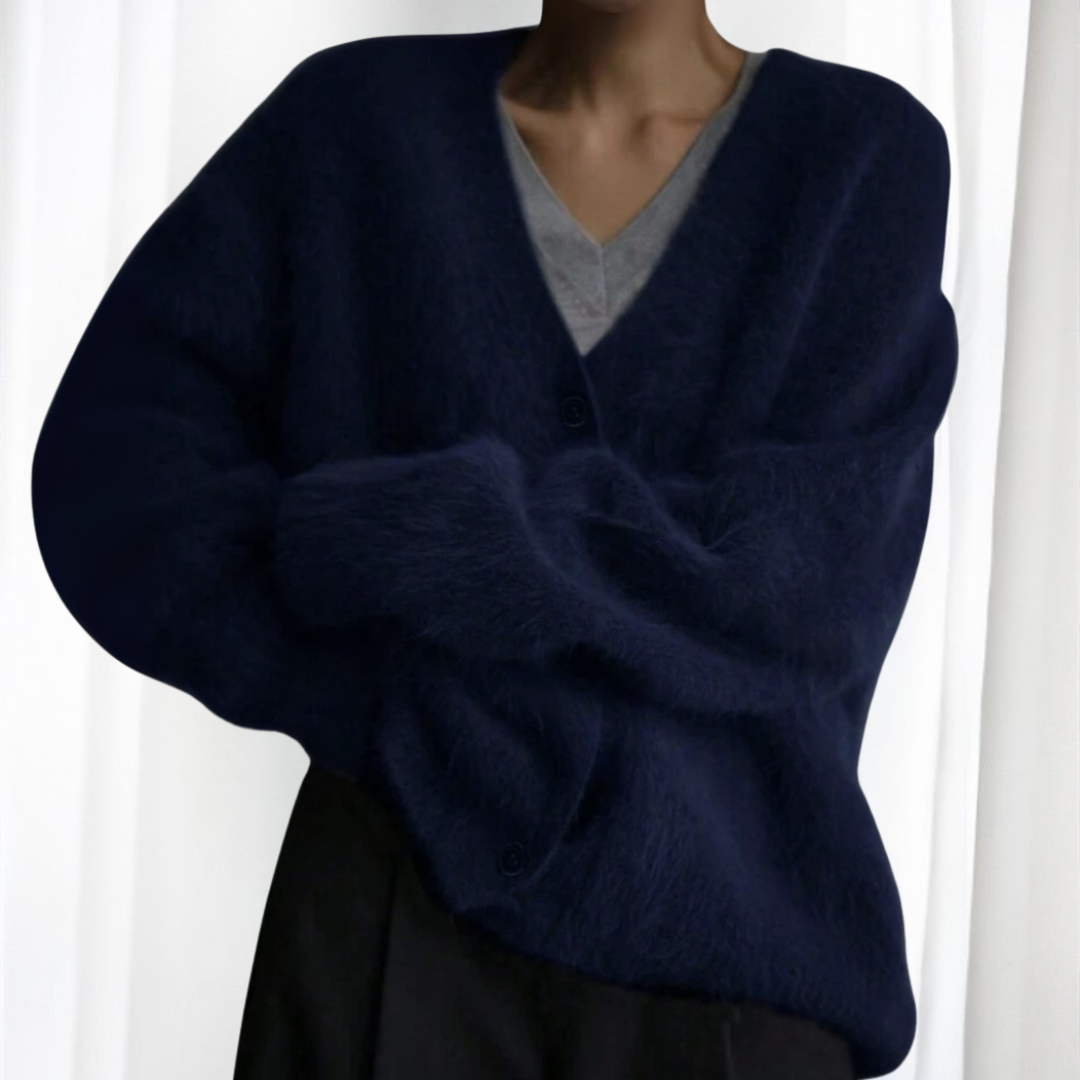 QUINCY - Comfy Button Front Drop Shoulder Cardigan