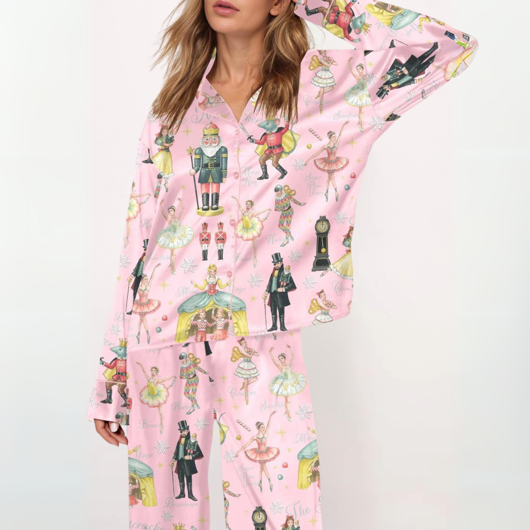 SYLIA - Casual Printed Button Down Top and Comfy Pajama
