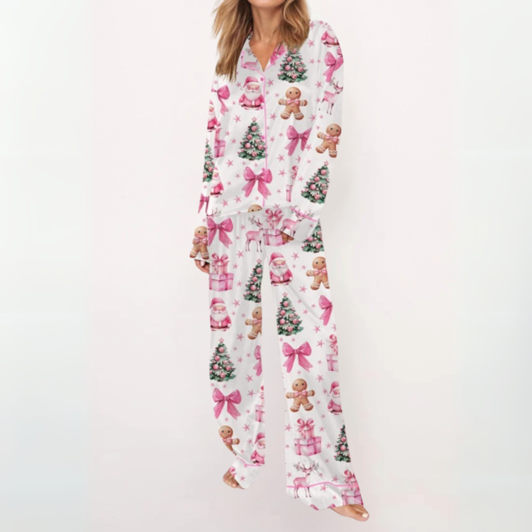 SYLIA - Casual Printed Button Down Top and Comfy Pajama