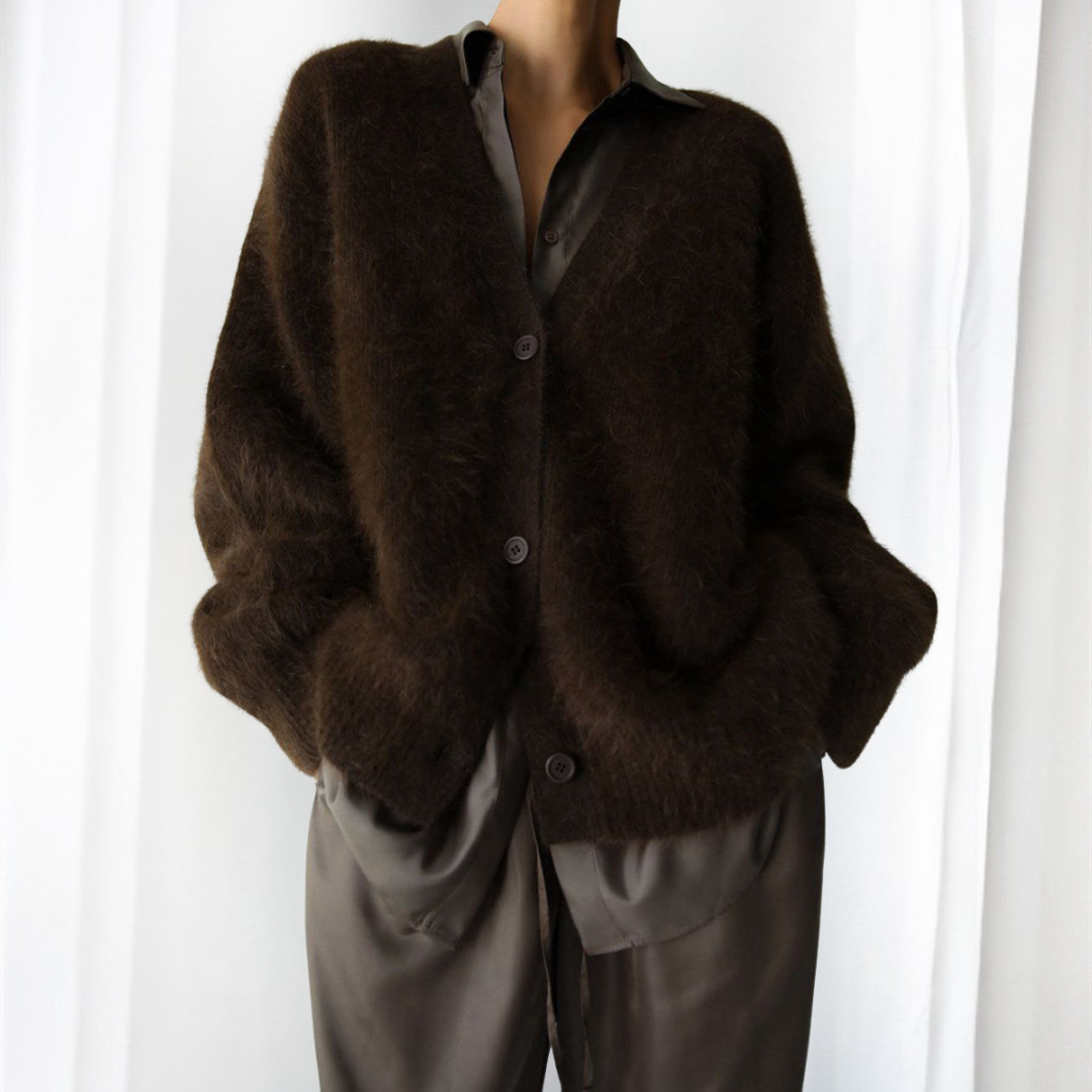 QUINCY - Comfy Button Front Drop Shoulder Cardigan