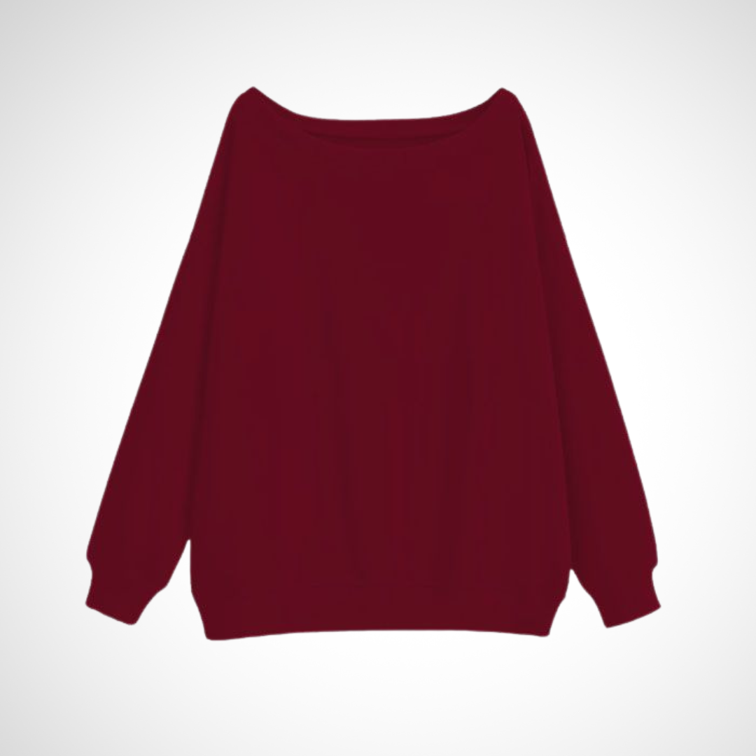 DIVECA - Casual Scoop Neck Long Sleeve Sweater