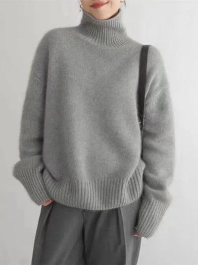 Isabella - Elegant High Neck Cashmere Jumper
