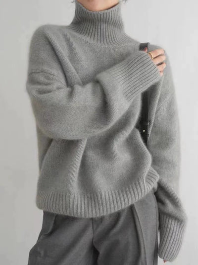 Isabella - Elegant High Neck Cashmere Jumper