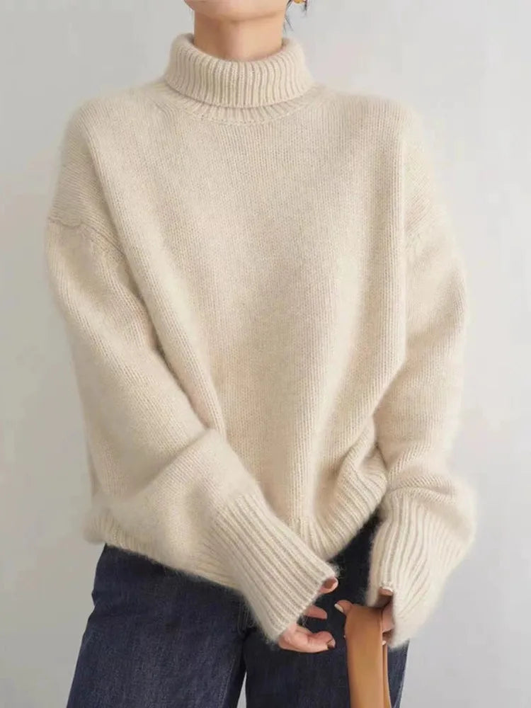 Isabella - Elegant High Neck Cashmere Jumper