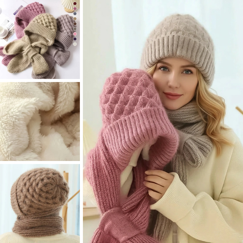 Windproof Fleece Beanie & Scarf