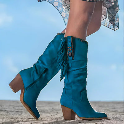 HARLOW - Classic Western Fringe Boots