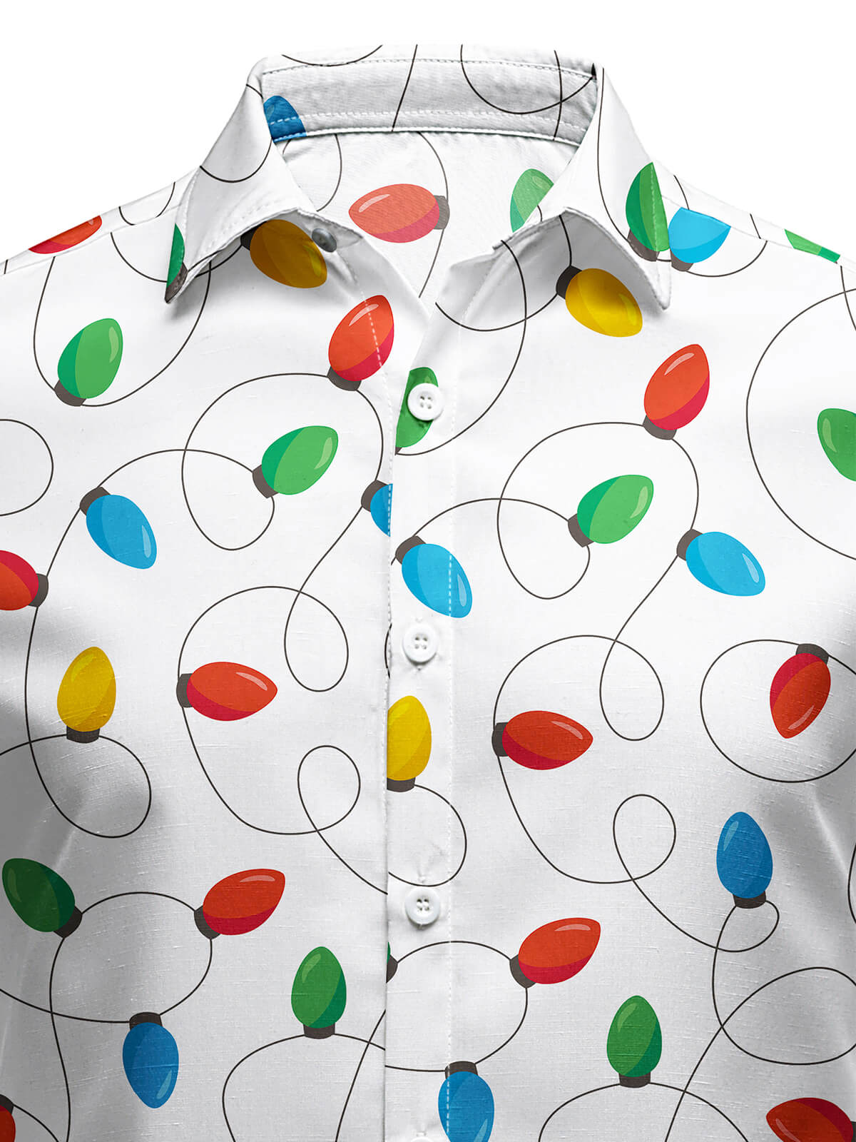 Men's Christmas Long Sleeve Xmas Fairy Lights Shirt